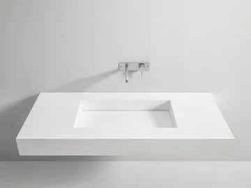 SCIVOLO - Wall-mounted Corian® washbasin with integrated countertop by Rexa - view 2
