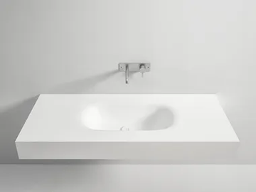 TERMOFORMATO - Wall-mounted Corian® washbasin with integrated countertop by Rexa - view 2