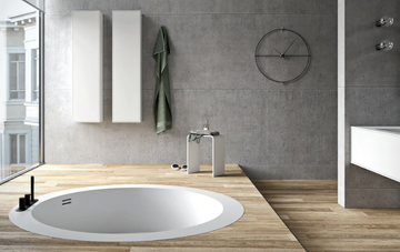 ROTONDA MAXI - Freestanding round built-in Corian® bathtub by Rexa - view 3