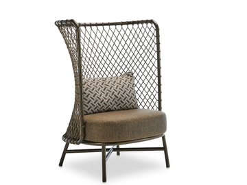 CHARME - High back armchair woven with polyester rope by Roberti - view 3