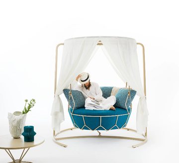 GRAVITY LIGHT - Canopy garden swing sofa by Roberti - view 3