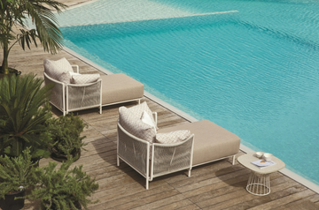 QUEEN - Chaise longue woven with polyester rope by Roberti - view 3