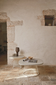 CHARME - Low marble grit coffee table by Roberti - view 3