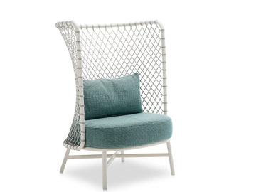 CHARME - High back armchair woven with polyester rope by Roberti - view 2