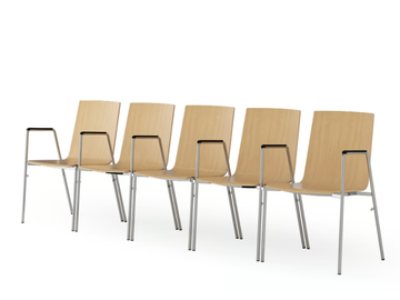 ARKETTO 155 - Stackable wooden training chair with armrests by Rosconi - view 3
