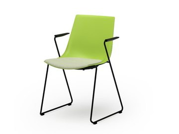 BLAQ 469 - Sled base plastic chair with armrests by Rosconi - view 3