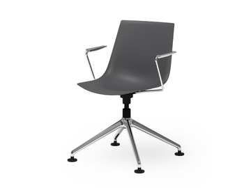 BLAQ 479 - Swivel with 4-spoke base plastic chair with armrests by Rosconi - view 2