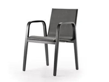BENTWOOD CO01 - Upholstered leather chair with armrests by Rosconi - view 2