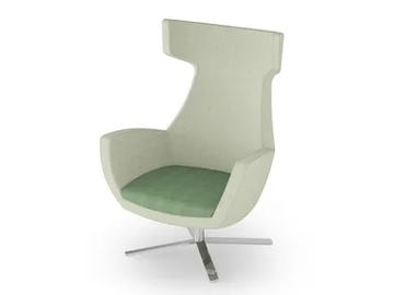 LOUNGE 620 - Fabric armchair with headrest with 4-spoke base by Rosconi - view 2