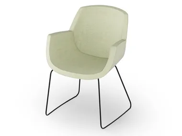 LOUNGE 630 - Sled base fabric chair with fire retardant padding by Rosconi - view 2