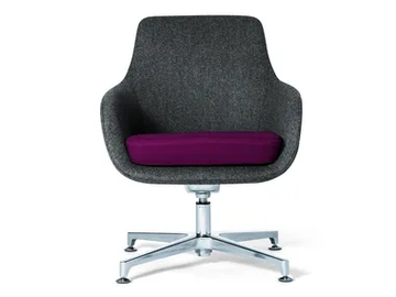 LOUNGE 91 - Fabric office chair with armrests with 4-Spoke base by Rosconi - view 2