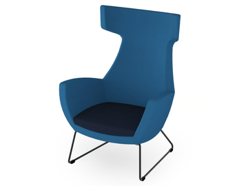 LOUNGE 620 - Sled base fabric armchair with headrest by Rosconi - view 2