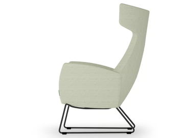 LOUNGE 620 - Sled base fabric armchair with headrest by Rosconi - view 3