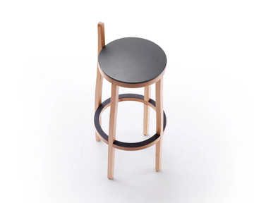 LI-LITH - High wooden stool with footrest by Rosconi - view 3