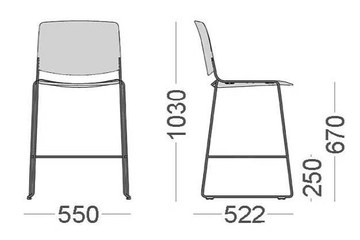 MASS - High polypropylene stool with footrest by SELLEX - view 3
