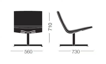 STILL - Upholstered with 4-spoke base leather easy chair by SELLEX - view 3