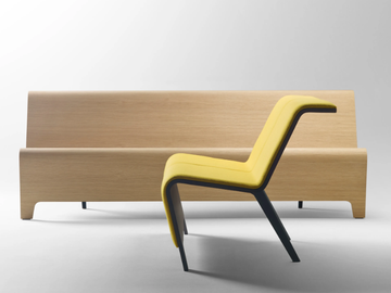 BACK - Modular fabric bench seating with back by SELLEX - view 3