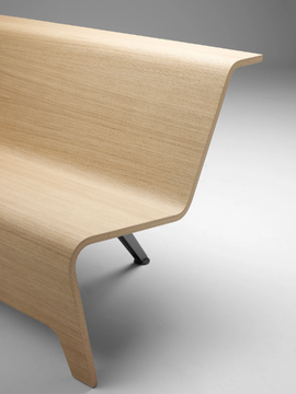 BACK - Modular wooden bench seating with back by SELLEX - view 3