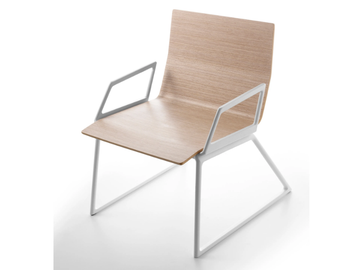 BILDU - Wooden chair with armrests by SELLEX - view 3