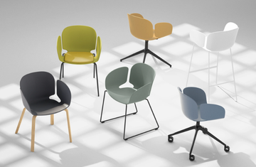 NEST - Trestle-based polypropylene chair with castors by SELLEX - view 3