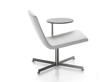 STILL - Upholstered with 4-spoke base leather easy chair by SELLEX - view 2