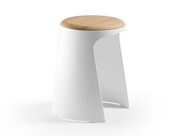 HANDY - Polypropylene stool with wooden seat by SELLEX - view 2