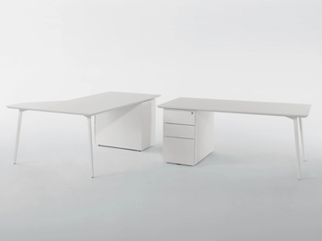 FLY - L-shaped wooden office desk with shelves by SELLEX - view 3