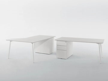 FLY - Rectangular wooden office desk with shelves by SELLEX - view 3