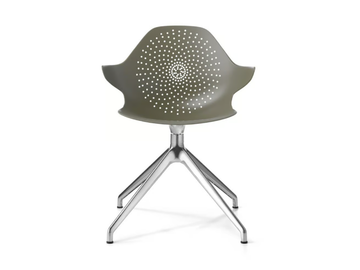 KLERA - Swivel trestle-based aluminium chair with armrests by SITIA - view 3