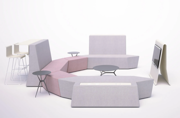 ROCKS - Upholstered fabric bench with electrical devices by SITIA - view 3