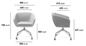 GINKGO - Trestle-based office chair with castors by SITIA - view 3