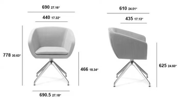 GINKGO - Upholstered swivel chair with armrests by SITIA - view 3
