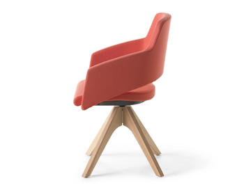 MAJOR - Swivel fabric restaurant chair with armrests by SITIA - view 3