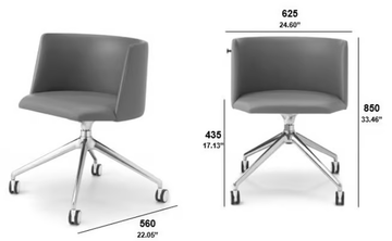 PERGY - Swivel leather office chair with castors by SITIA - view 3