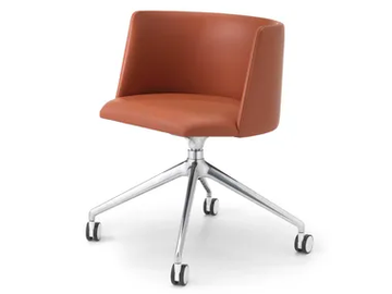PERGY - Swivel leather office chair with castors by SITIA - view 2