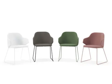 HOST - Sled base upholstered fabric chair by SITLOSOPHY® - view 2