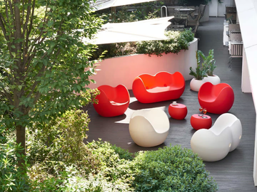 BLOSSY - Rocking polyethylene garden sofa by SLIDE - view 3