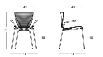 GLORIA - Stackable polypropylene chair with armrests by SLIDE - view 3