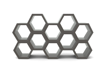 HEXA - Open polyethylene bookcase by SLIDE - view 2