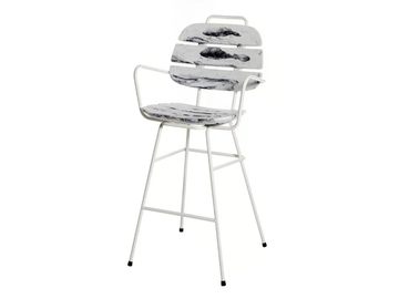 RIBS UP - Polyethylene garden stool with back by SLIDE - view 2