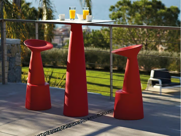 VOILÁ - High polyethylene barstool with footrest by SLIDE - view 3