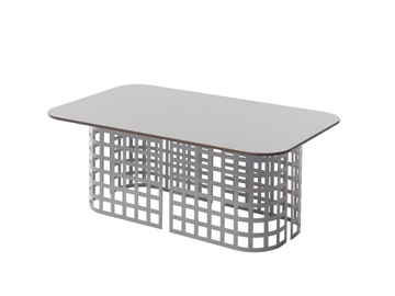MARA - Garden coffee table with HPL top and iron base by SLIDE - view 2