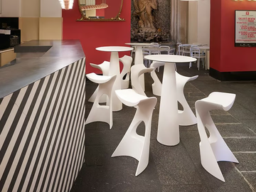 HOPLÀ - Round polyethylene high table by SLIDE - view 3