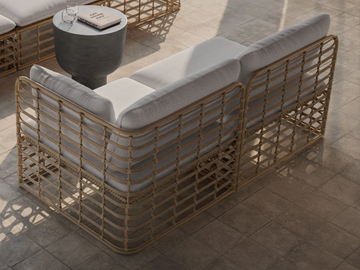 ELISA - Synthetic material and aluminium garden sofa by SNOC - view 2