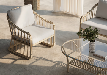 ELISA - Synthetic material and aluminium garden armchair by SNOC - view 3