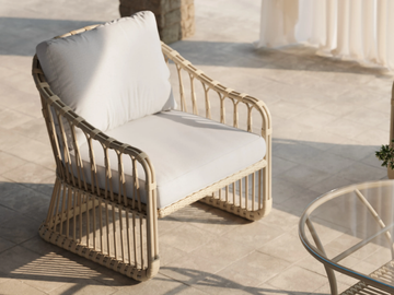 ELISA - Synthetic material and aluminium garden armchair by SNOC - view 2
