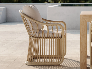 ELISA - Synthetic material and aluminium garden chair by SNOC - view 2
