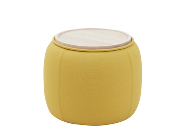 CONGA - Upholstered round fabric pouf by SOFTLINE - view 3