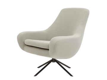 NOOMI - Swivel trestle-based fabric armchair by SOFTLINE - view 2