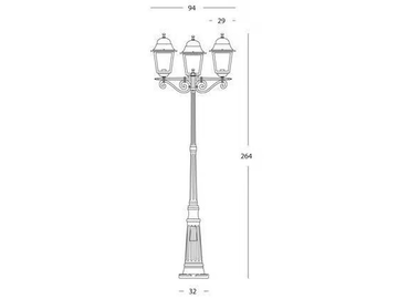 MITO 986 - Lantern die cast aluminium garden lamp post by SOVIL - view 3